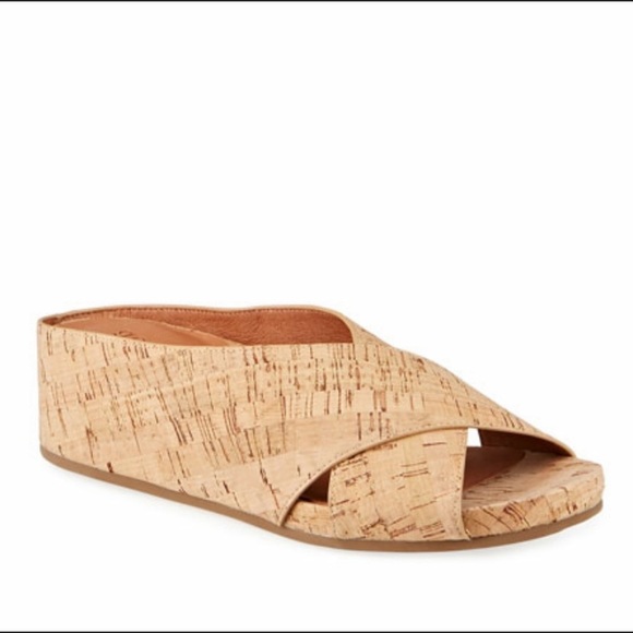 Gentle Souls Gisele Crossband Slide Cork Sandals